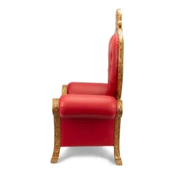 Heart Throne Chair - Red Vinyl/Gold Frame