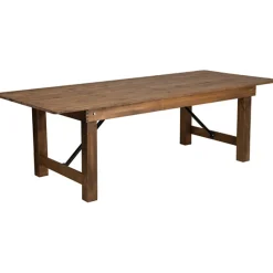 HERCULES Antique Rustic, Solid Pine Folding Farm Table - 8'x40"