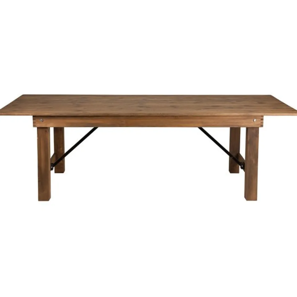 HERCULES Antique Rustic, Solid Pine Folding Farm Table - 7'x40"