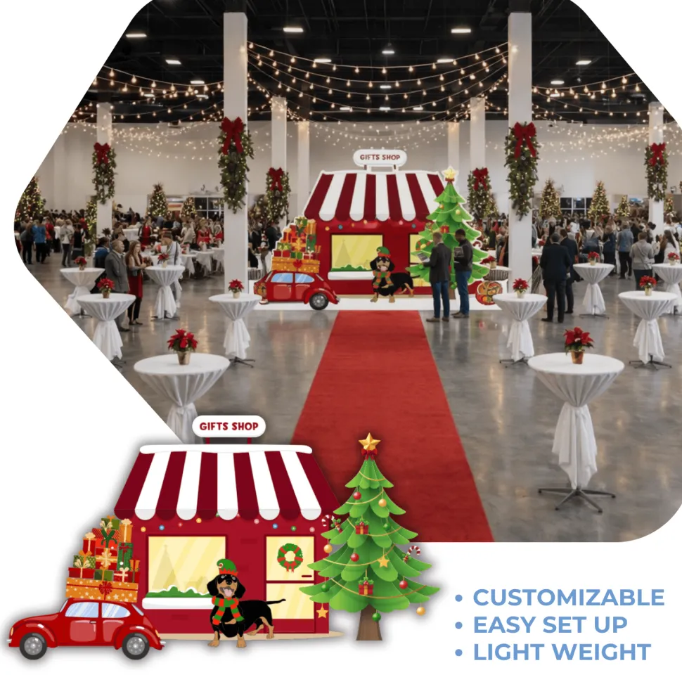 Holiday Gift Shop Foam Core Backdrop Kit by PopScene™