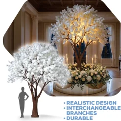 HUGE 13ft Fake White Hydrangea Tree - 60 Interchangeable Branches! | ModTree™ Collection