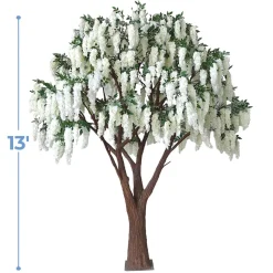 HUGE 13ft Fake White Wisteria Tree - 60 Interchangeable Branches! | ModTree™ Collection