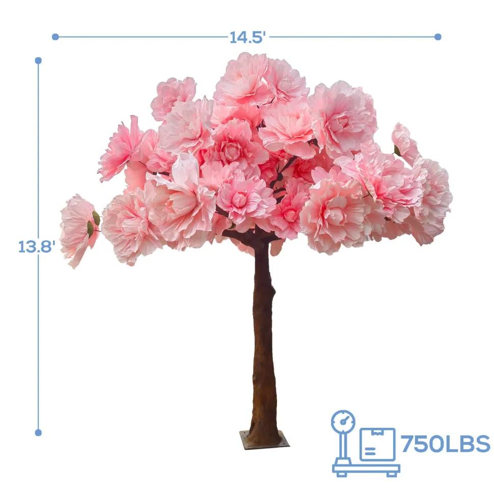 Huge 13ft Tall Luxe Artificia Tree - Pink Jumbo Flowers | ModTree™ Collection