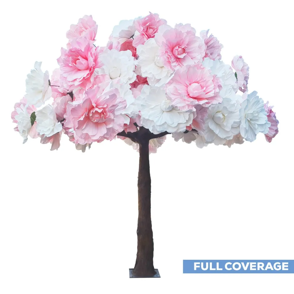 Huge 13ft Tall Luxe Artificia Tree — White & Pink Jumbo Flowers | ModTree™ Collection
