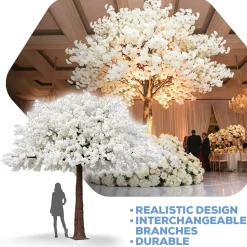 HUGE LUXE 13ft Fake White Hydrangea Bloom Tree - 150 Interchangeable Branches! | ModTree™ Collection
