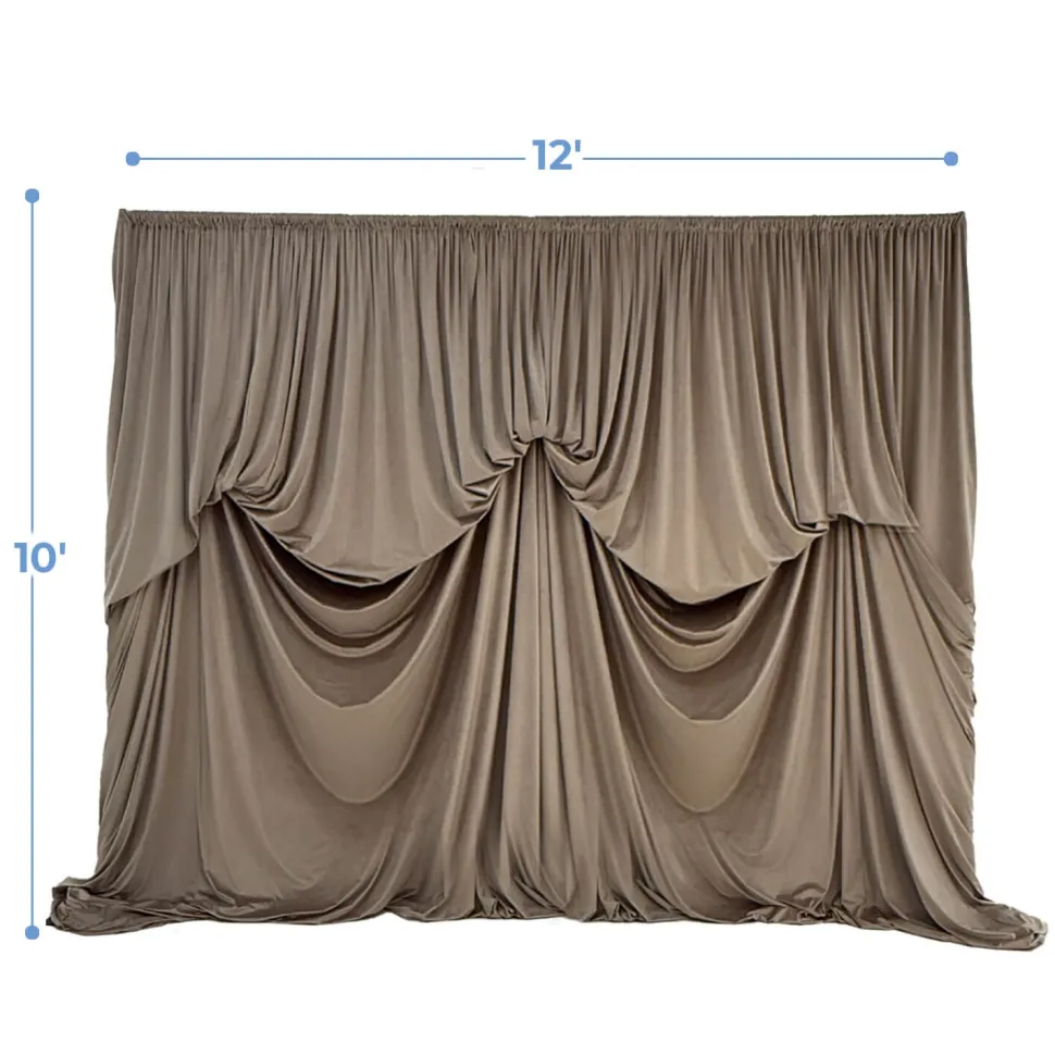 10'H x 12'W Lavish Velvet Dramatic Drape Pre Sewn Backdrop Kit - Select your Color
