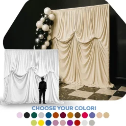 12'H x 12'W Lavish Velvet Dramatic Drape Pre Sewn Backdrop Kit - Select your Color