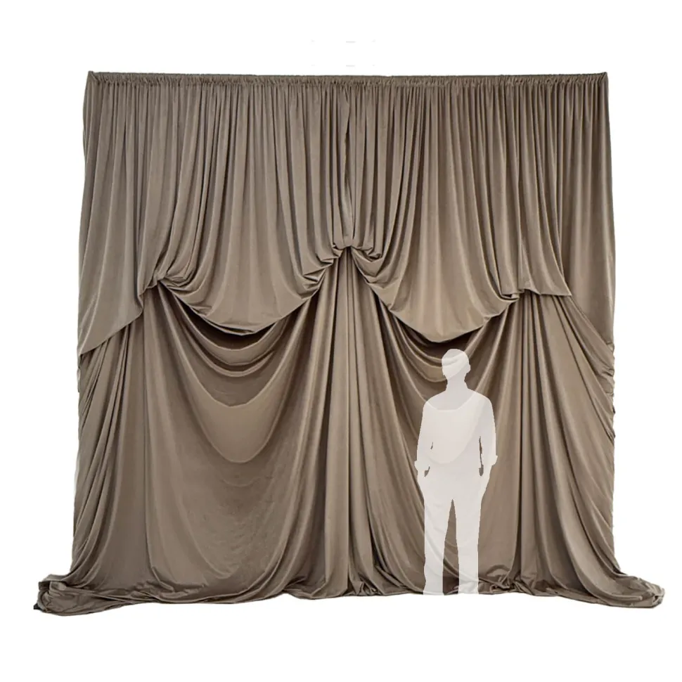 12'H x 12'W Lavish Velvet Dramatic Drape Pre Sewn Backdrop Kit - Select your Color