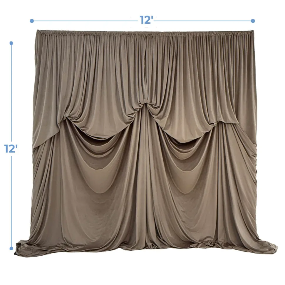 12'H x 12'W Lavish Velvet Dramatic Drape Pre Sewn Backdrop Kit - Select your Color