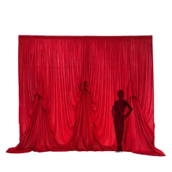 10'H x 12'W Panne Velvet Dramatic Drape Pre Sewn Backdrop Kit - Select your Color