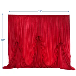 10'H x 12'W Panne Velvet Dramatic Drape Pre Sewn Backdrop Kit - Select your Color