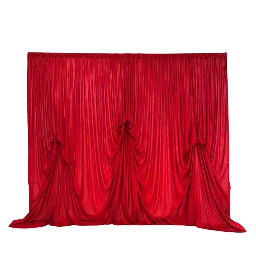 10'H x 12'W Panne Velvet Dramatic Drape Pre Sewn Backdrop Kit - Select your Color