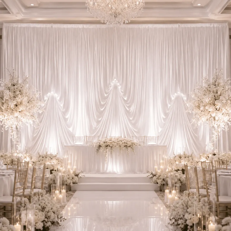 10'H x 12'W Panne Velvet Dramatic Drape Pre Sewn Backdrop Kit - Select your Color