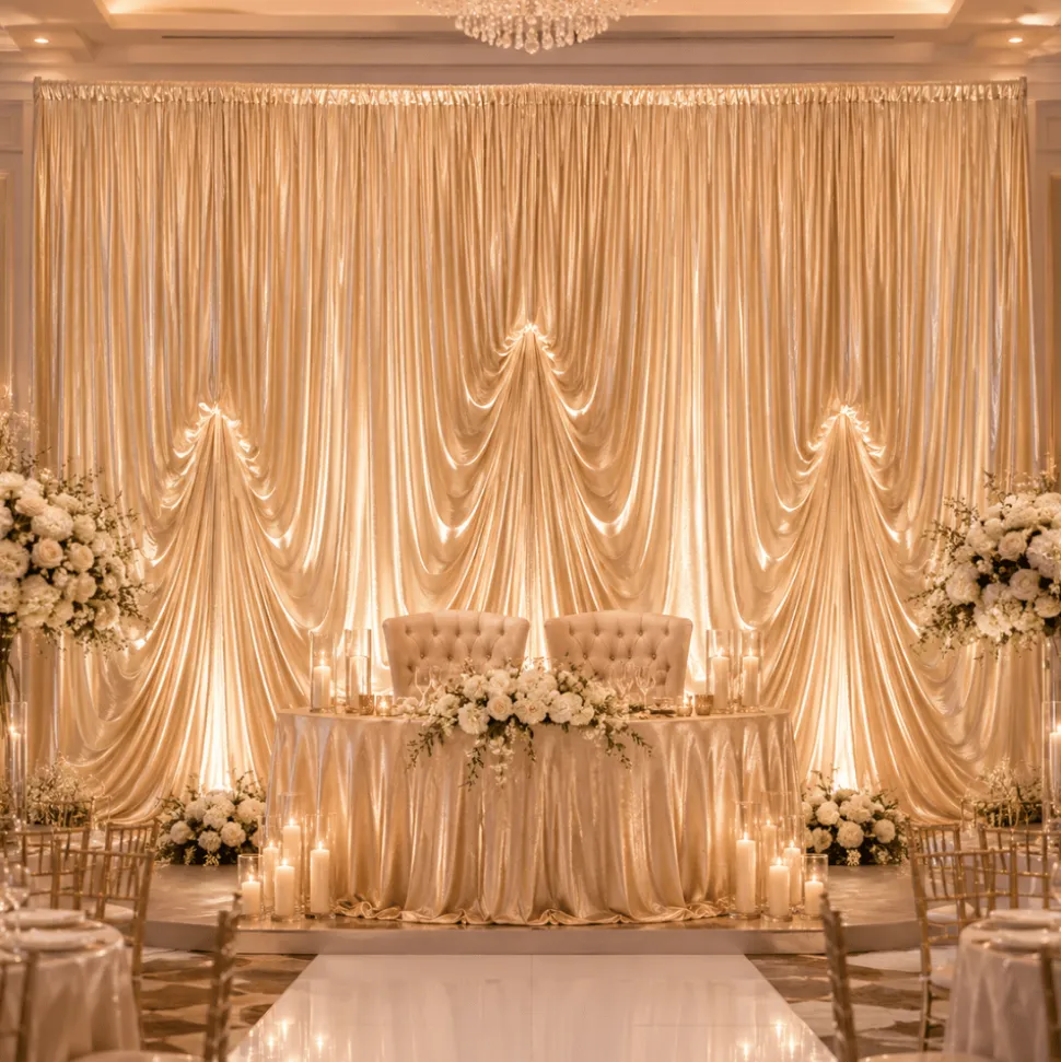 10'H x 12'W Panne Velvet Dramatic Drape Pre Sewn Backdrop Kit - Select your Color