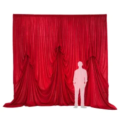 12'H x 12'W Panne Velvet Dramatic Drape Pre Sewn Backdrop Kit - Select your Color