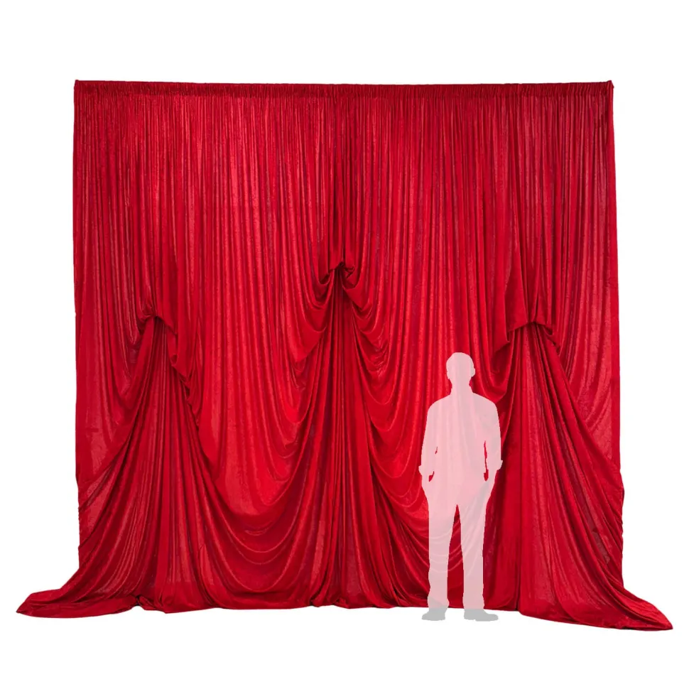 12'H x 12'W Panne Velvet Dramatic Drape Pre Sewn Backdrop Kit - Select your Color