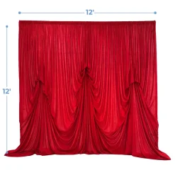 12'H x 12'W Panne Velvet Dramatic Drape Pre Sewn Backdrop Kit - Select your Color