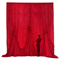 14'H x 12'W Panne Velvet Dramatic Drape Pre Sewn Backdrop Kit - Select your Color