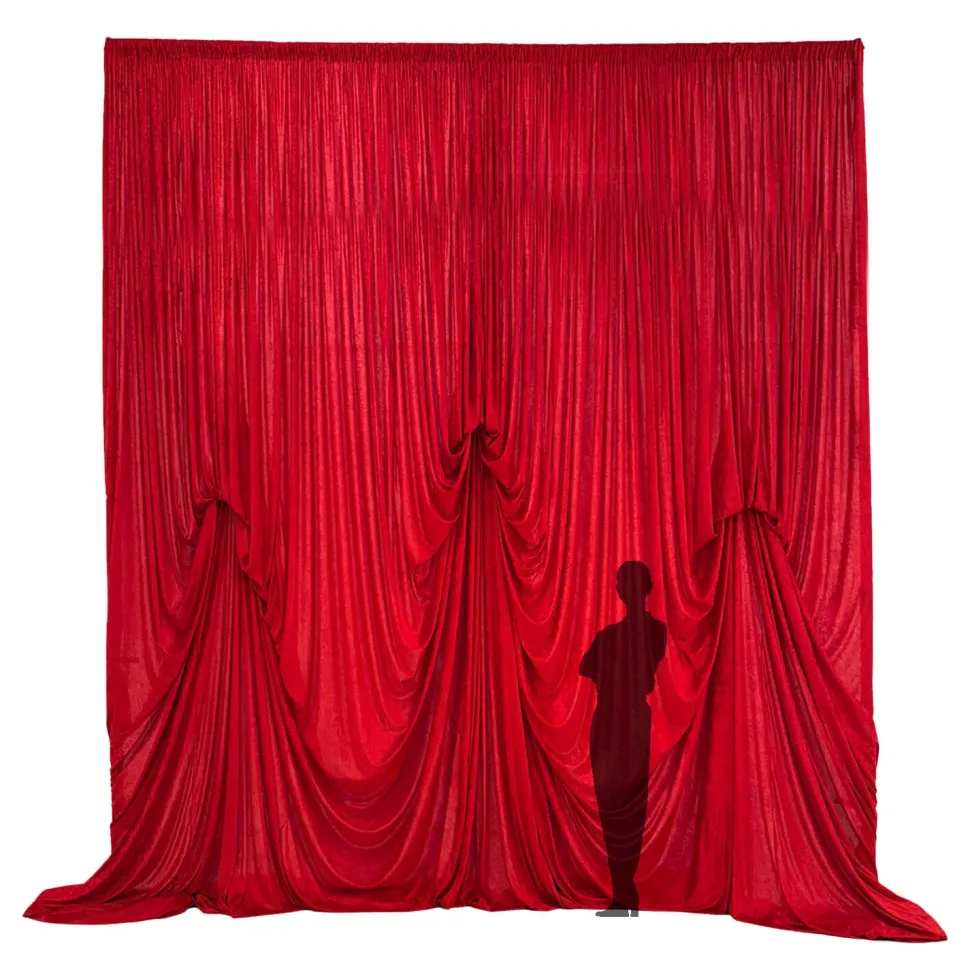 14'H x 12'W Panne Velvet Dramatic Drape Pre Sewn Backdrop Kit - Select your Color