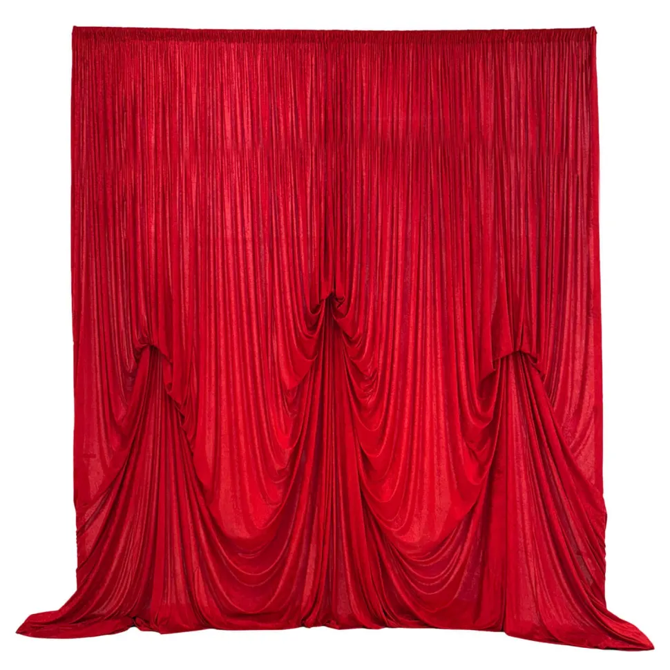 14'H x 12'W Panne Velvet Dramatic Drape Pre Sewn Backdrop Kit - Select your Color