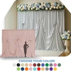 10'H x 12'W Poly Stretch Dramatic Drape Pre Sewn Backdrop Kit - Select your Color