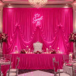 12'H x 12'W Poly Stretch Dramatic Drape Pre Sewn Backdrop Kit - Select your Color