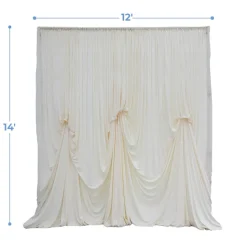 14'H x 12'W Poly Stretch Dramatic Drape Pre Sewn Backdrop Kit - Select your Color