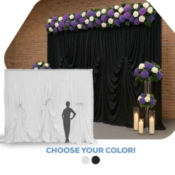 10'H x 12'W Spandex Dramatic Drape Pre Sewn Backdrop Kit - Select your Color