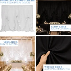 10'H x 12'W Spandex Dramatic Drape Pre Sewn Backdrop Kit - Select your Color