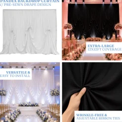12'H x 12'W Spandex Dramatic Drape Pre Sewn Backdrop Kit - Select your Color