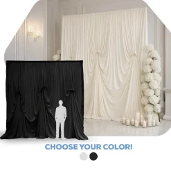 12'H x 12'W Spandex Dramatic Drape Pre Sewn Backdrop Kit - Select your Color