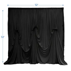12'H x 12'W Spandex Dramatic Drape Pre Sewn Backdrop Kit - Select your Color