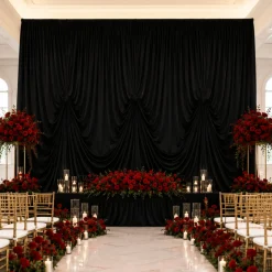 14'H x 12'W Spandex Dramatic Drape Pre Sewn Backdrop Kit - Select your Color