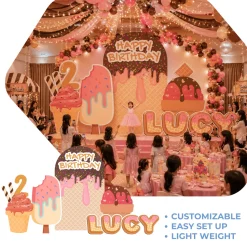 Ice Cream Party 1 Foam Core Birthday Backdrop Kit by PopScene™
