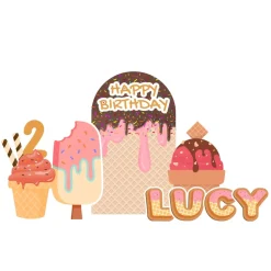 Ice Cream Party 1 Foam Core Birthday Backdrop Kit by PopScene™