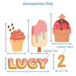 Ice Cream Party 1 Foam Core Birthday Backdrop Kit by PopScene™