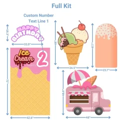 Ice Cream Party 2 Foam Core Birthday Backdrop Kit by PopScene™