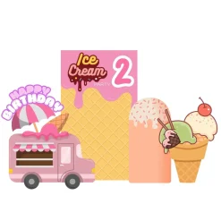 Ice Cream Party 2 Foam Core Birthday Backdrop Kit by PopScene™