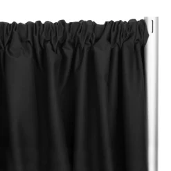 IFR Poly Premier Cloth Drape Panel by Eastern Mills w/ Sewn Rod Pocket - Black