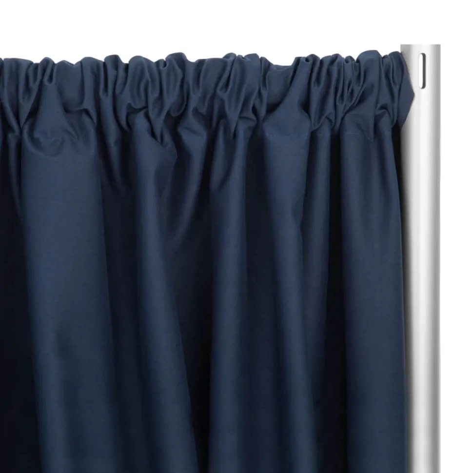IFR Poly Premier Cloth Drape Panel by Eastern Mills w/ Sewn Rod Pocket - Navy Blue