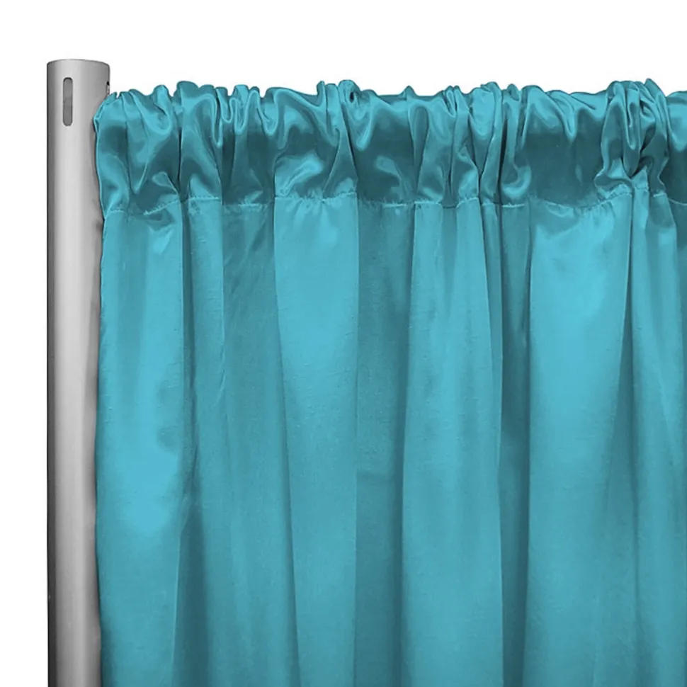 *IFR* 60" Wide Elite Taffeta Drape Panel by Eastern Mills w/ 4" Sewn Rod Pocket - Lt. Turquoise