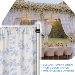 Indigo Portofino Curtain Panel w/ 4" Rod Pocket - 110" Wide - Many Size Options
