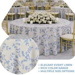 Indigo Portofino Jacquard Tablecloth - Multiple Size Options