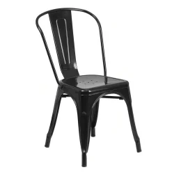 Indoor / Outdoor Stacking Chair - Black