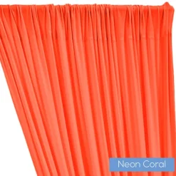 ITY Stretch Drape w/ Sewn Rod Pocket - Neon Coral