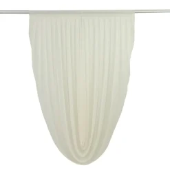 Ivory Sheer Chiffon Valance Curtain – Curved Backdrop Swag Topper with Rod Pocket (4ft Wide x 4ft, 5ft, 6ft Height Options)