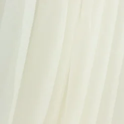 Ivory Sheer Chiffon Valance Curtain – Curved Backdrop Swag Topper with Rod Pocket (4ft Wide x 4ft, 5ft, 6ft Height Options)
