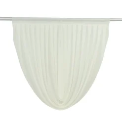 Ivory Sheer Chiffon Valance Curtain – Curved Backdrop Swag Topper with Rod Pocket (4ft Wide x 4ft, 5ft, 6ft Height Options)