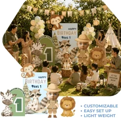 Jungle Safari Foam Core Birthday Backdrop Kit by PopScene™
