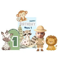 Jungle Safari Foam Core Birthday Backdrop Kit by PopScene™